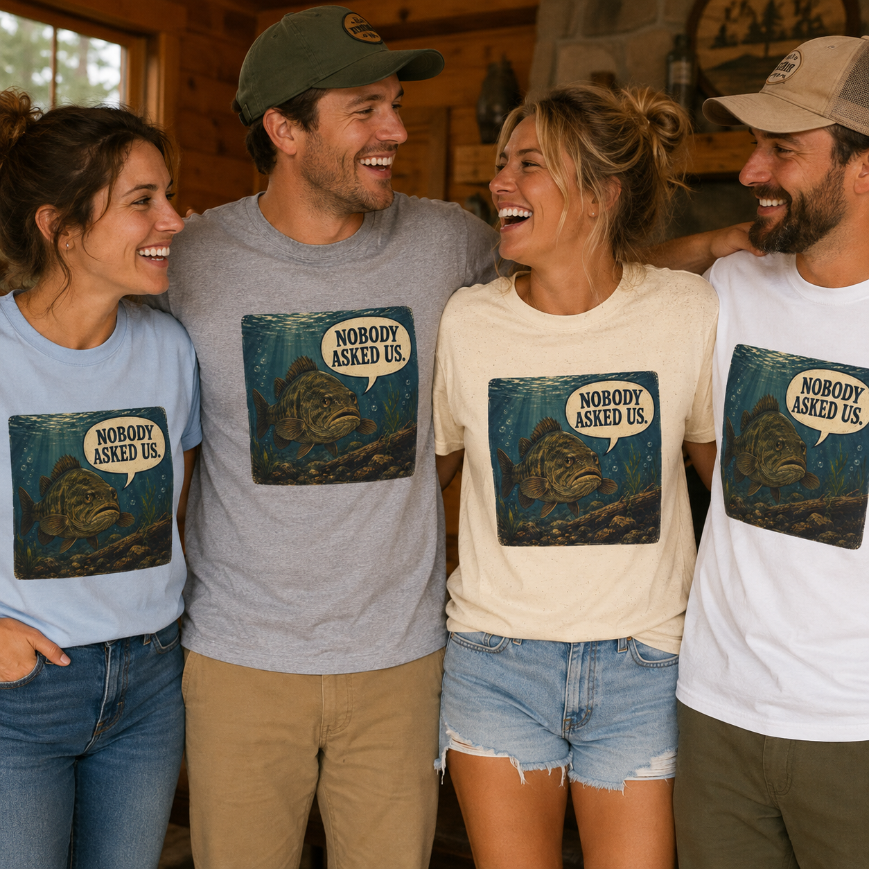 Nobody Asked Us Fish T-Shirt | Lake Ontario Lake America Humor Shirt