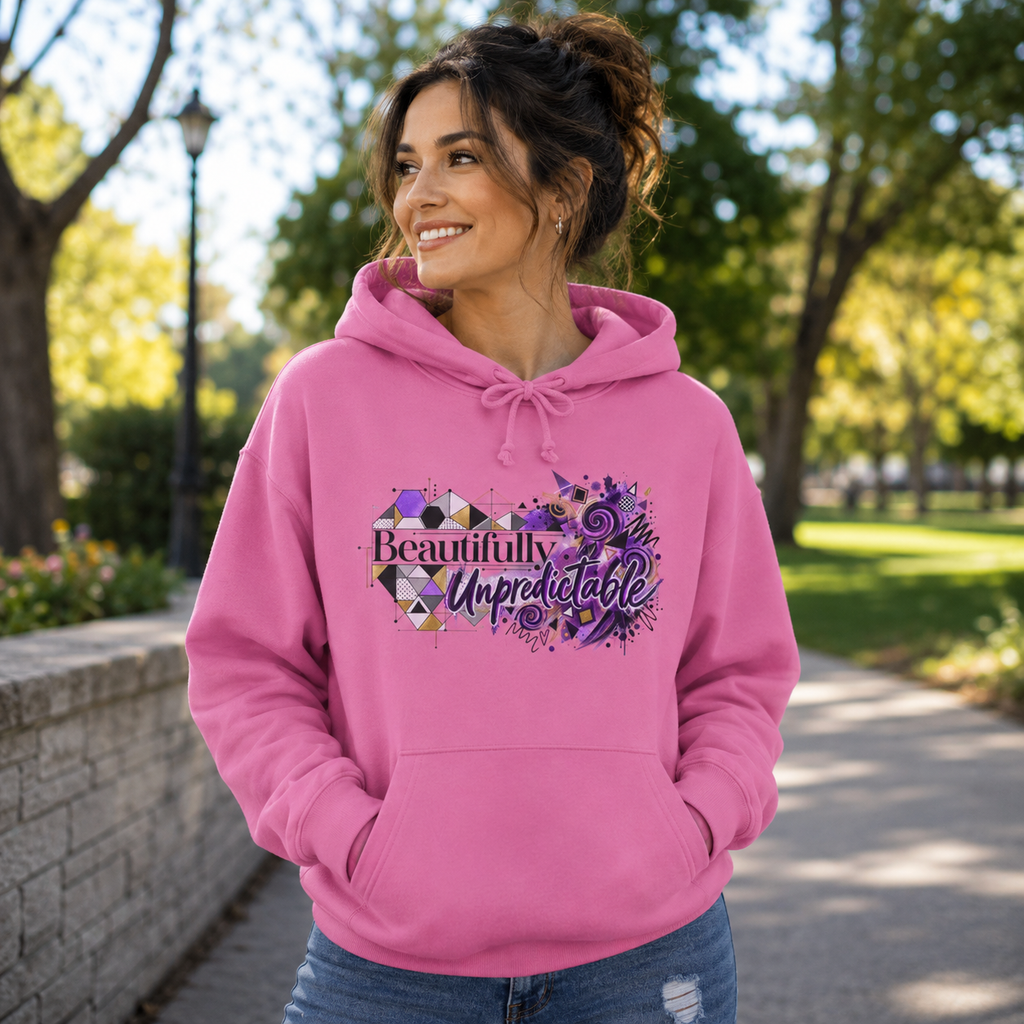 Beautifully Unpredictable Epilepsy Awareness Organic Cotton Hoodie