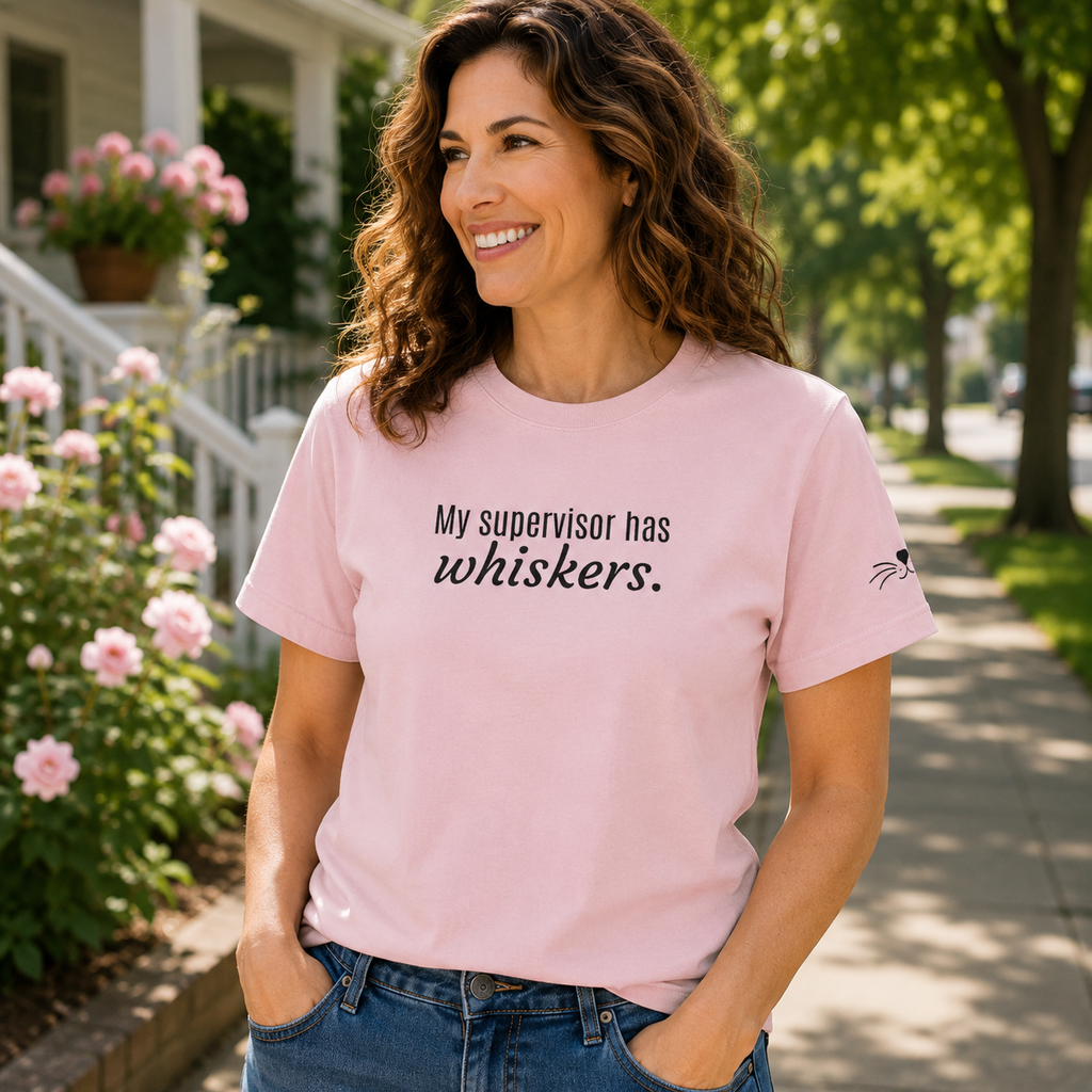 My Supervisor Has Whiskers Embroidered Comfort Colors T-Shirt