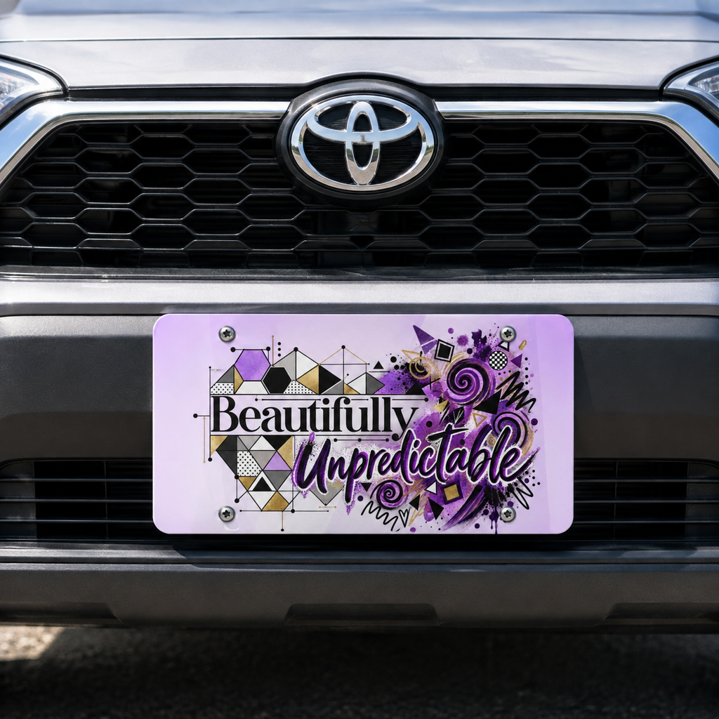 Beautifully Unpredictable Epilepsy Awareness Vanity Plate