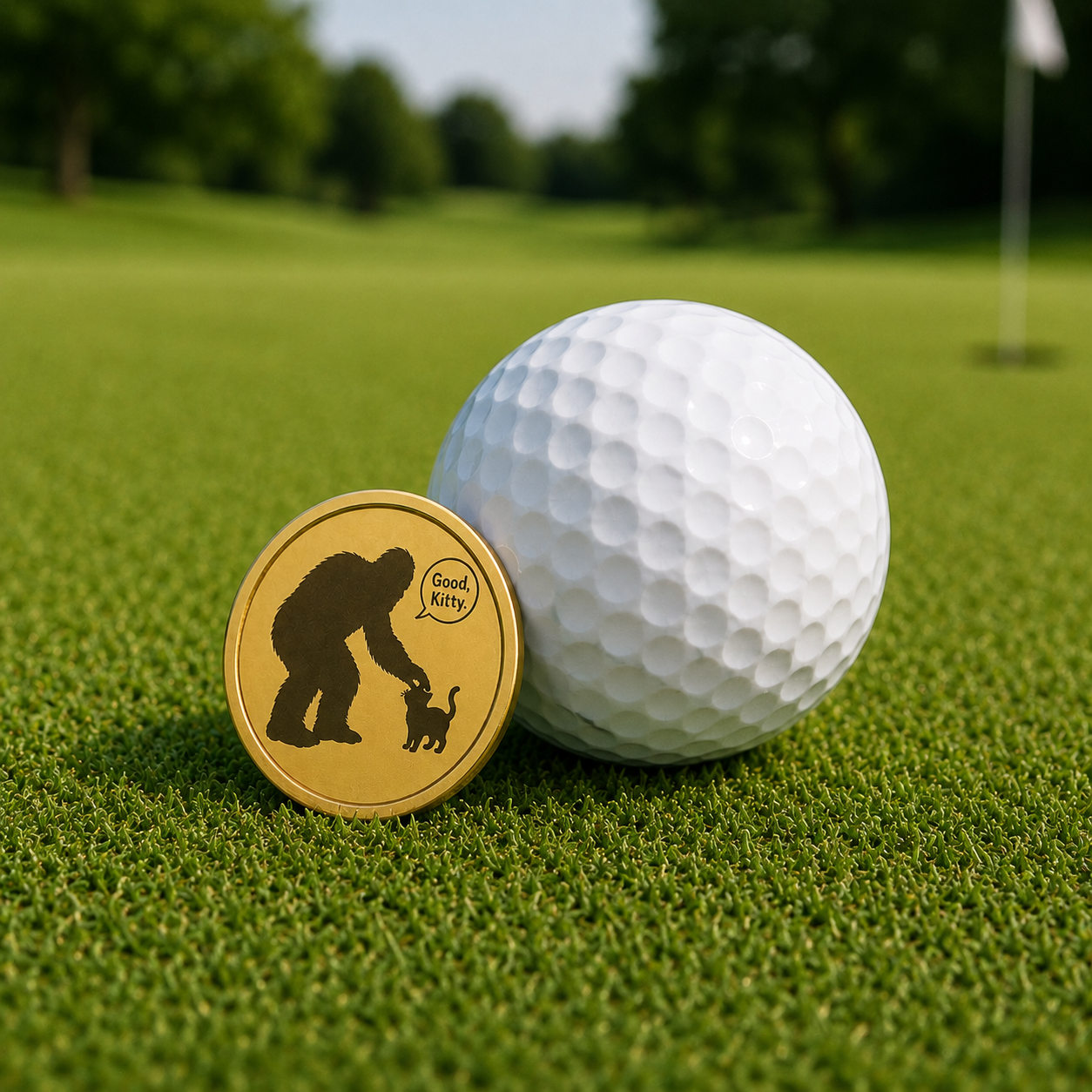 Good, Kitty Sasquatch & Cat Engraved Golf Ball Marker