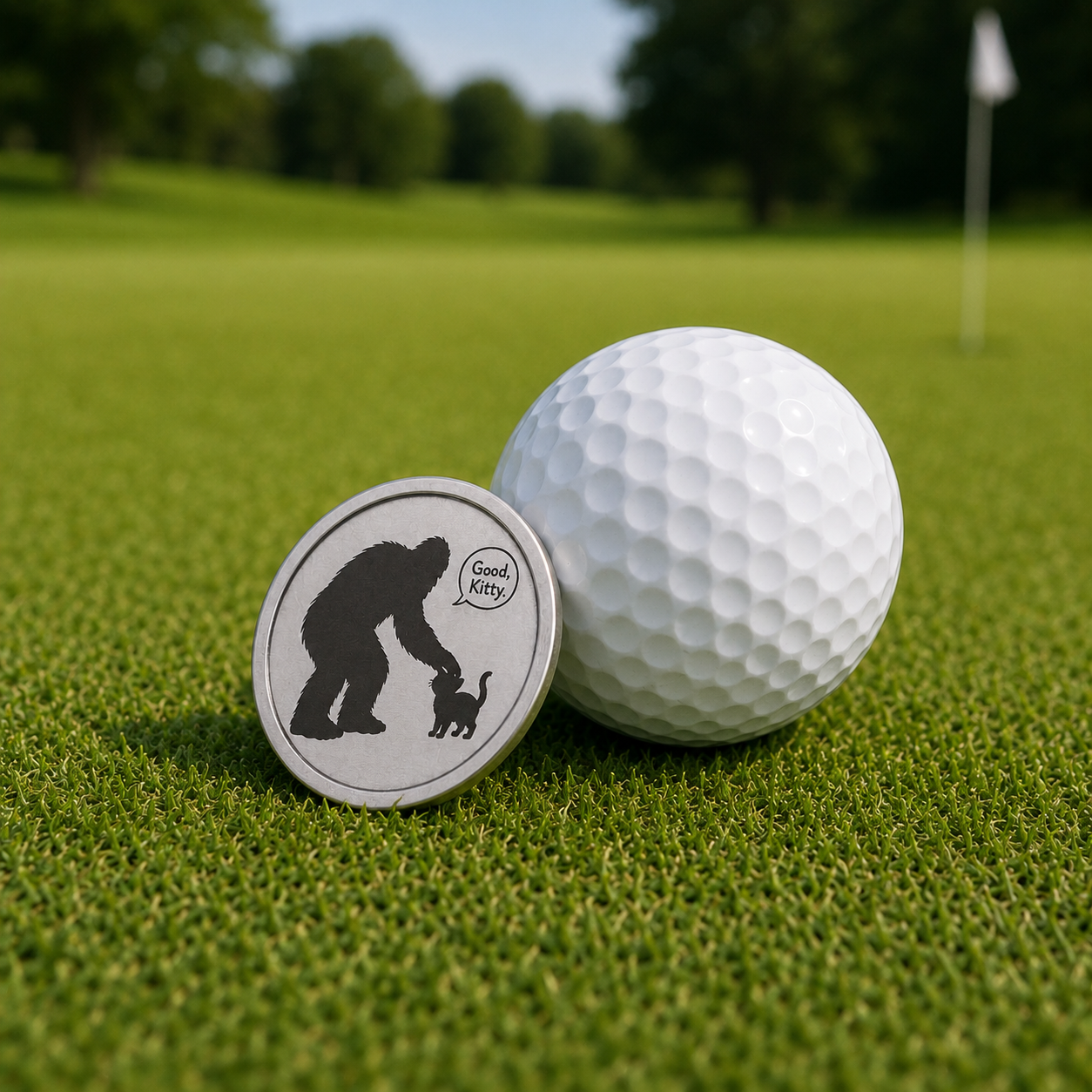 Good, Kitty Sasquatch & Cat Engraved Golf Ball Marker