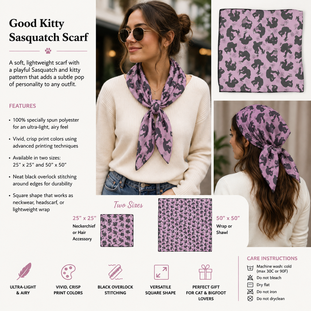 Good Kitty Sasquatch & Cat Scarf