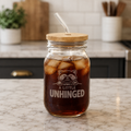 Jimothy “A Little Unhinged” Engraved Glass Sipper with Straw, 16 oz