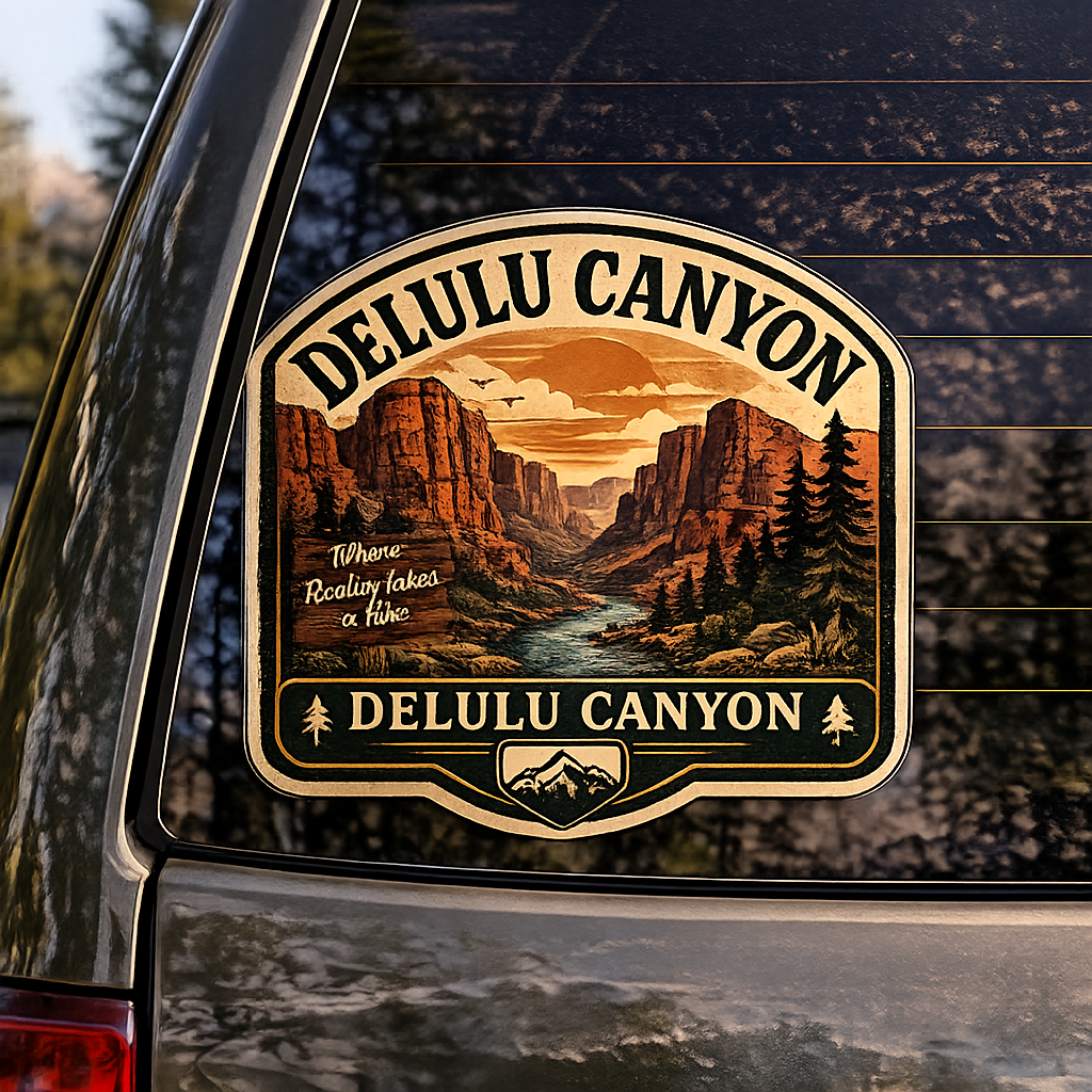 Delulu Canyon National Park Outdoor Sticker | Transparent Weatherproof Vinyl Decal