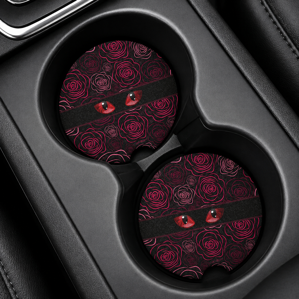 Mystery Cat Eyes Soapstone Car Coasters