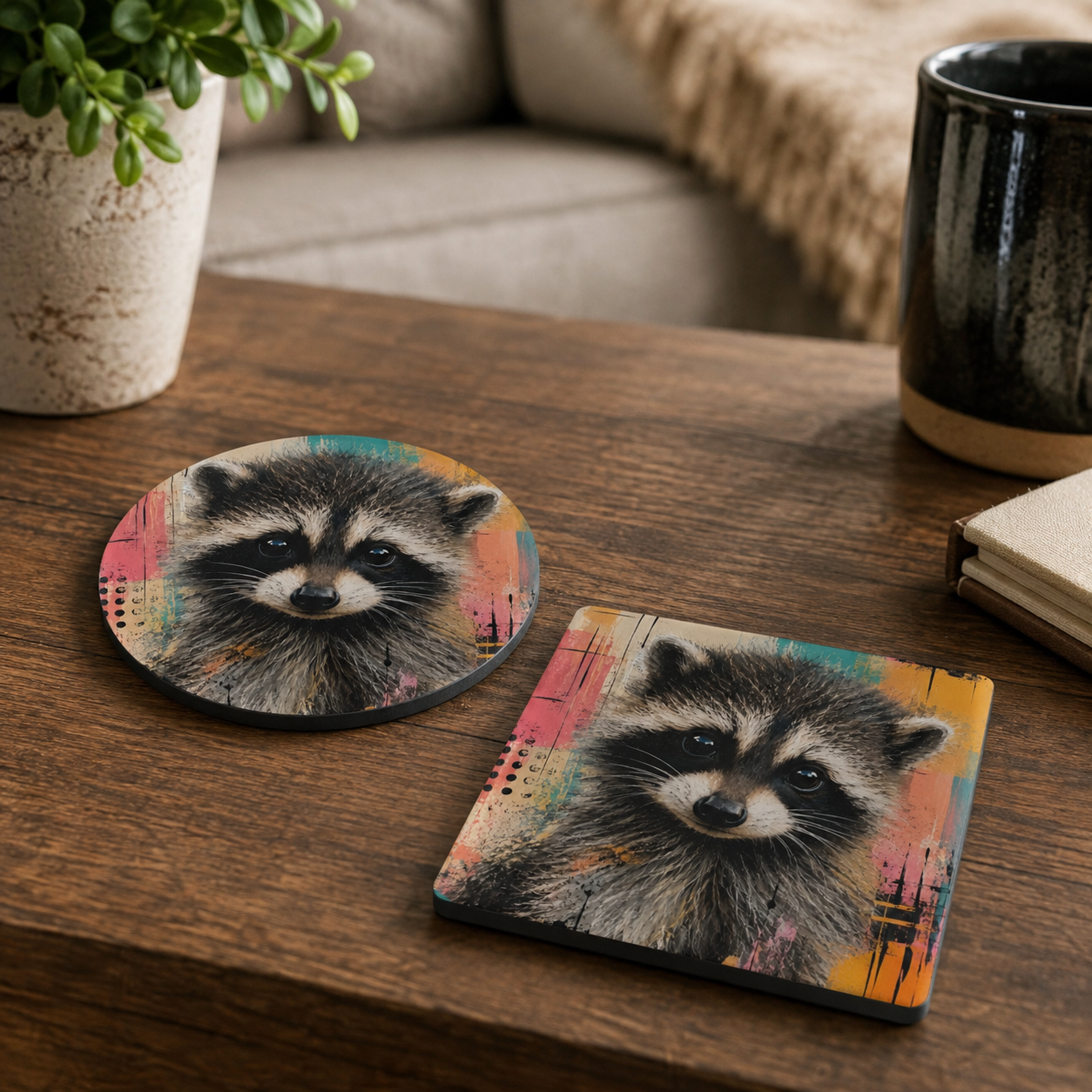 Jimothy Raccoon Ceramic Coaster
