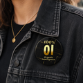 100% OI (Organic Intelligence) 3" Pinback Button