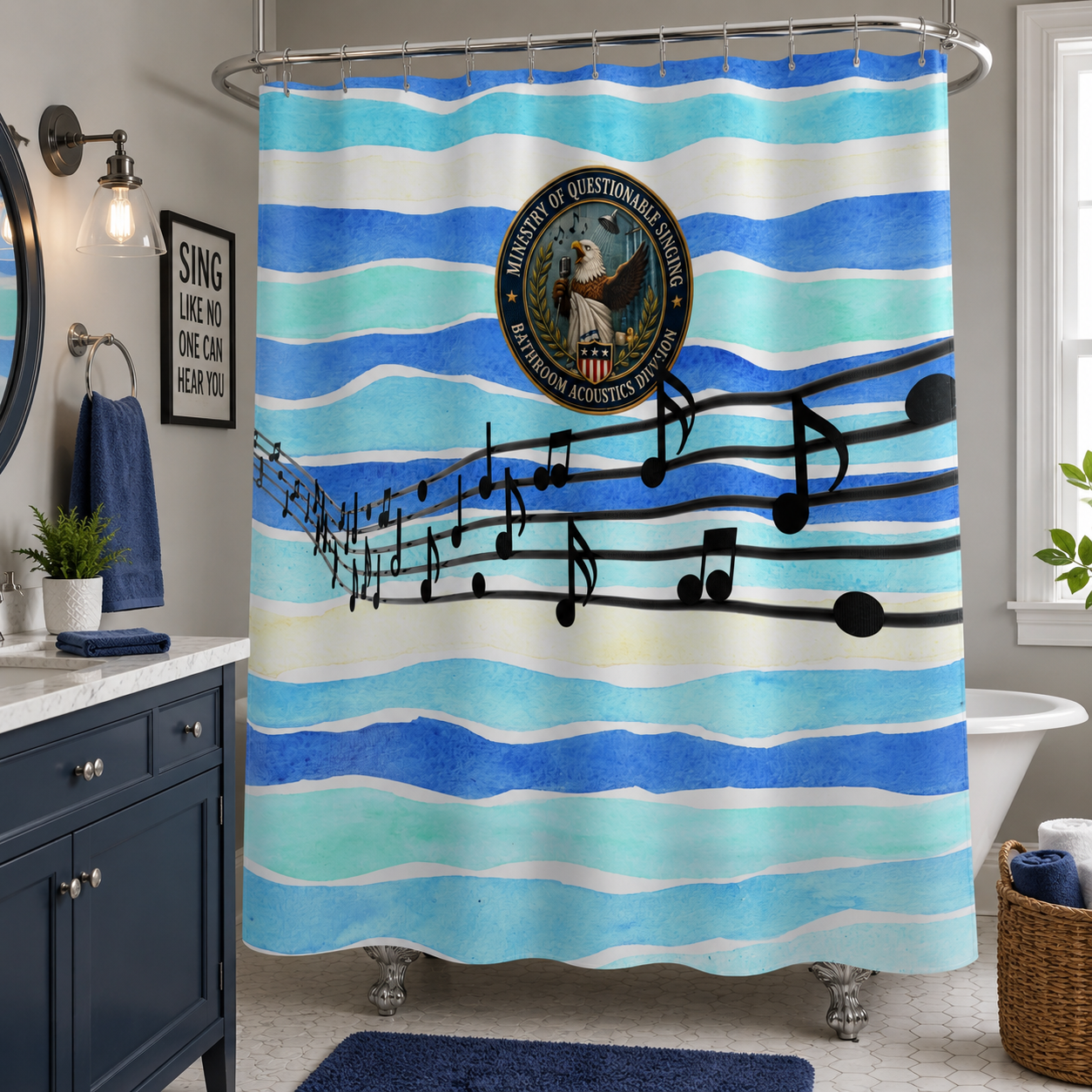 Ministry of Questionable Singing Shower Curtain