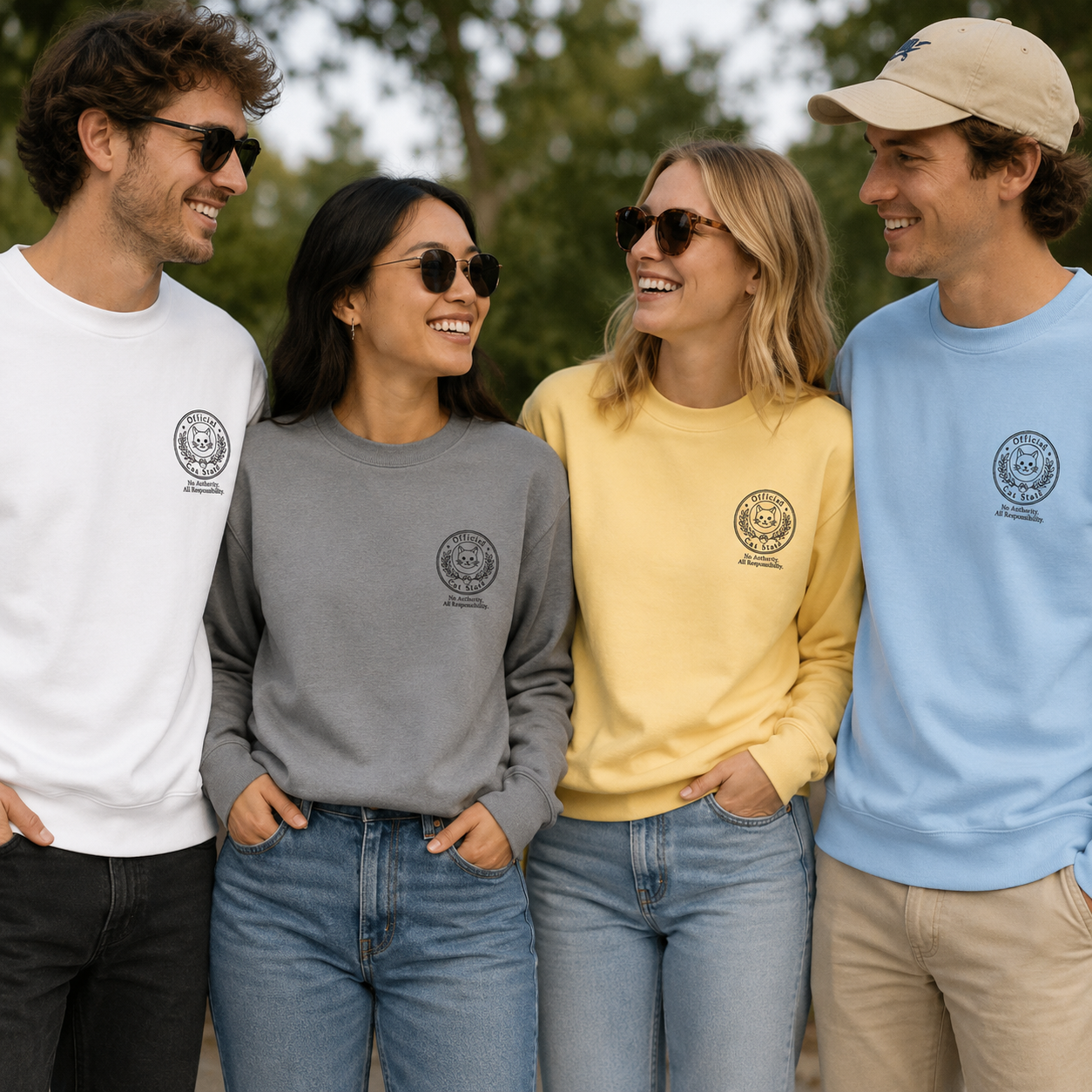 Official Cat Staff Embroidered Relaxed-Fit Sweatshirt