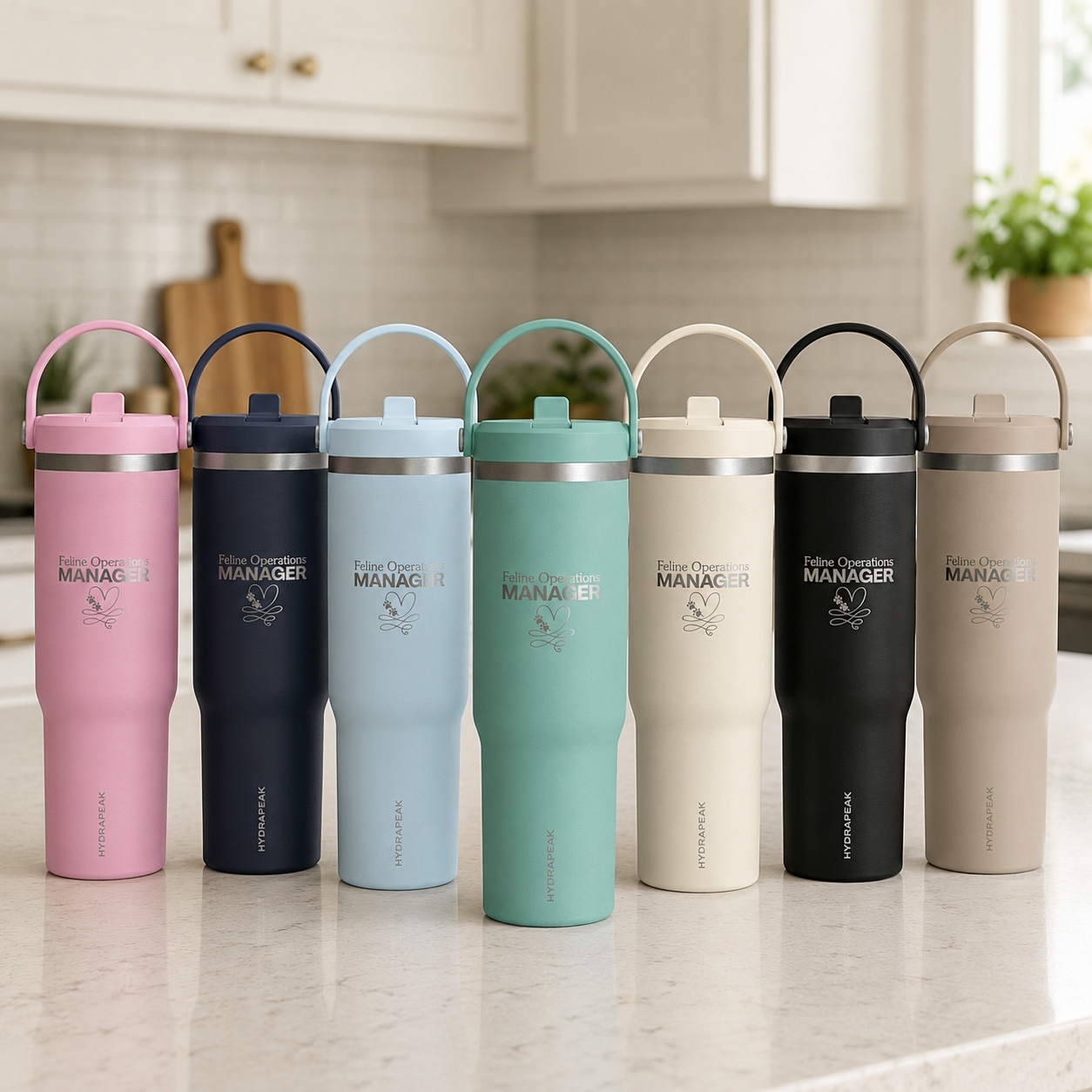 Feline Operations Manager Engraved 32 oz Insulated Tumbler