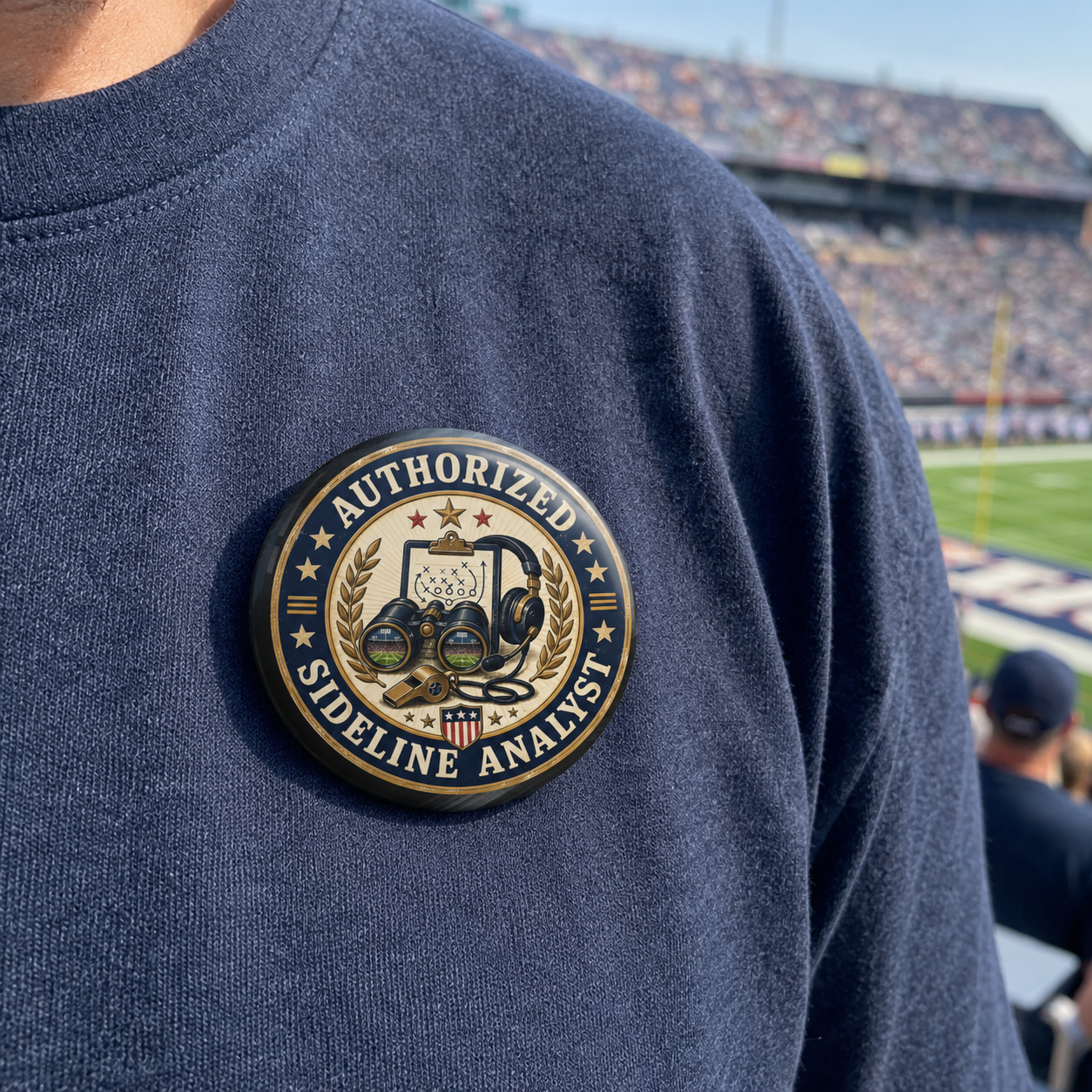 Authorized Sideline Analyst 3-Inch Pinback Button