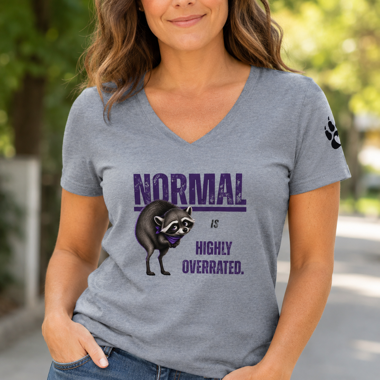 Normal Is Highly Overrated Jimothy Women’s V-Neck T-Shirt