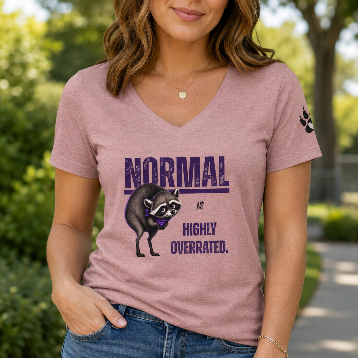 Normal Is Highly Overrated Jimothy Women’s V-Neck T-Shirt