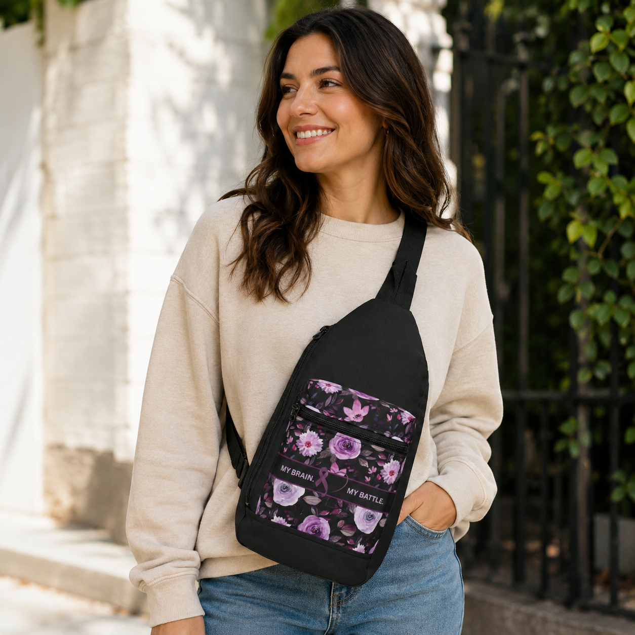 My Brain, My Battle Epilepsy Awareness Sling Bag