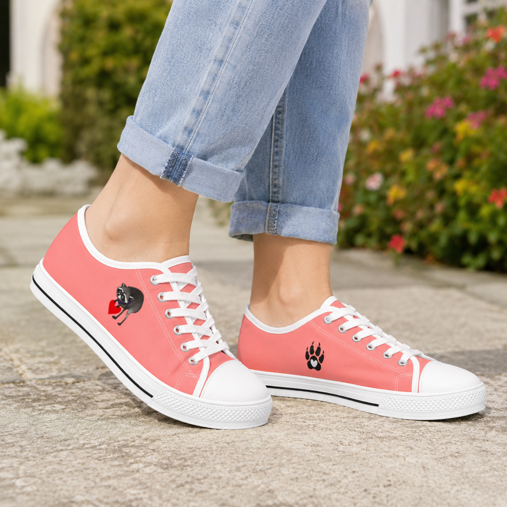 Jimothy Coral Low-Top Canvas Sneakers