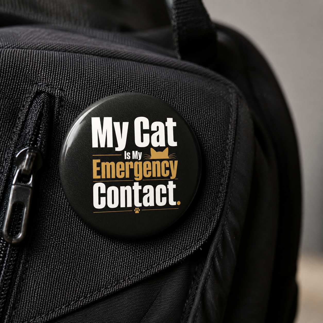 My Cat Is My Emergency Contact Pinback Button