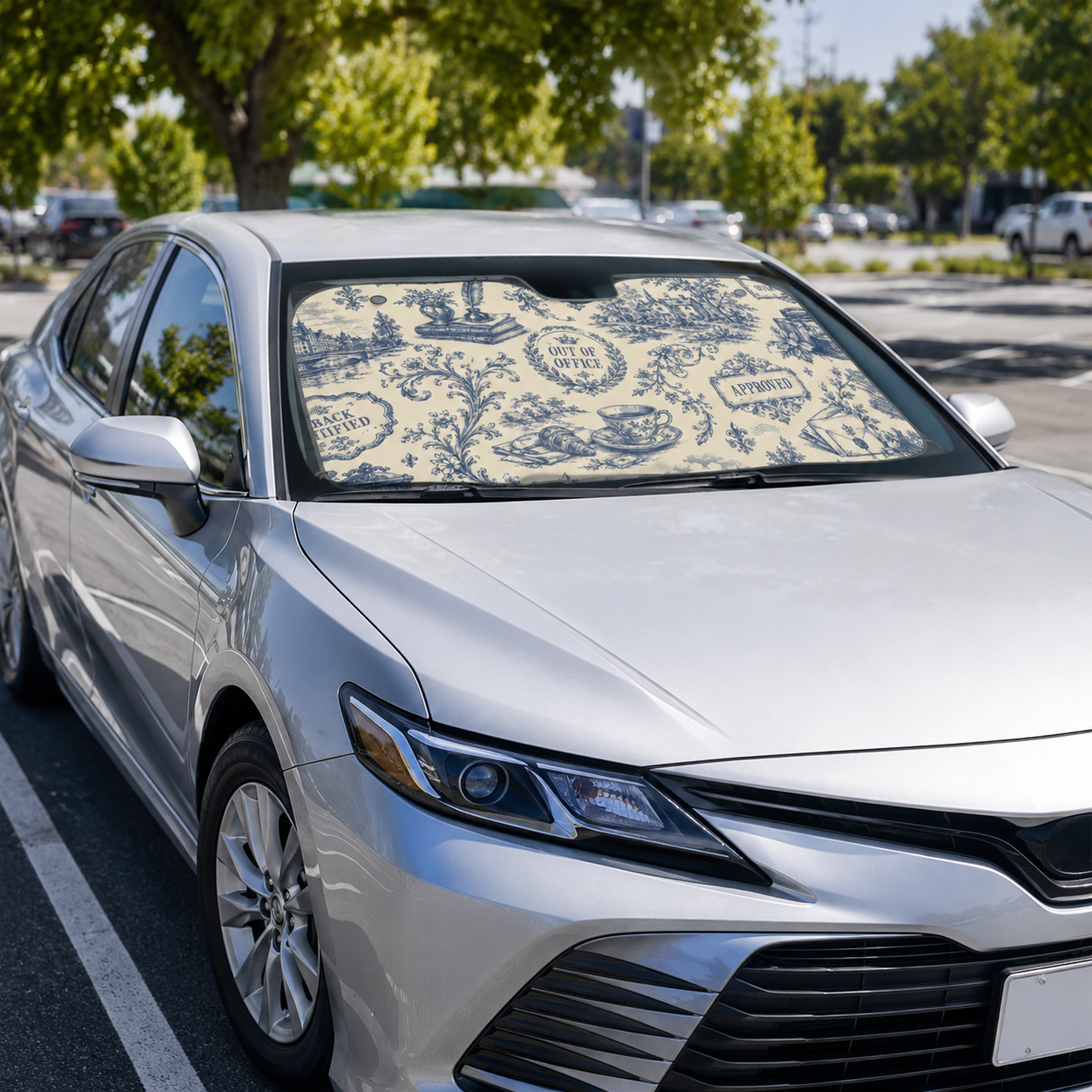 Out of Office Toile Auto Sunshade