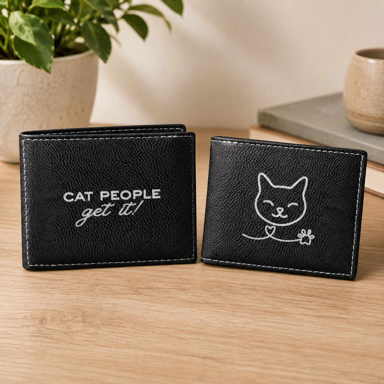 Cat People Get It RFID Slim Bifold Wallet
