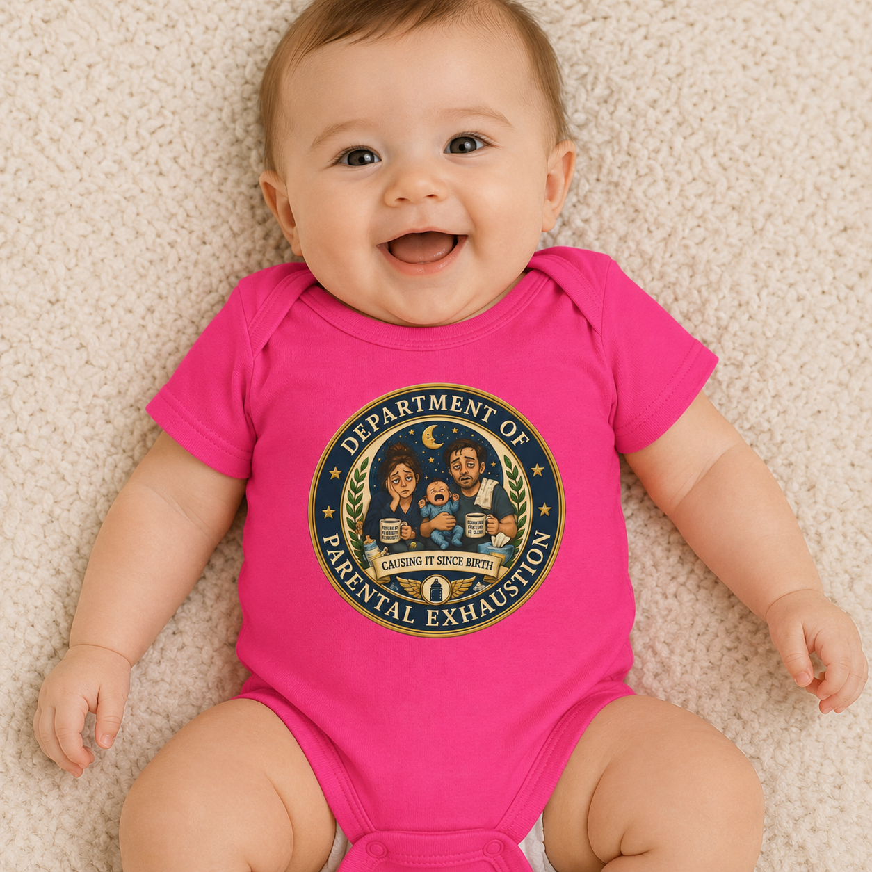 Department of Parental Exhaustion Infant Bodysuit