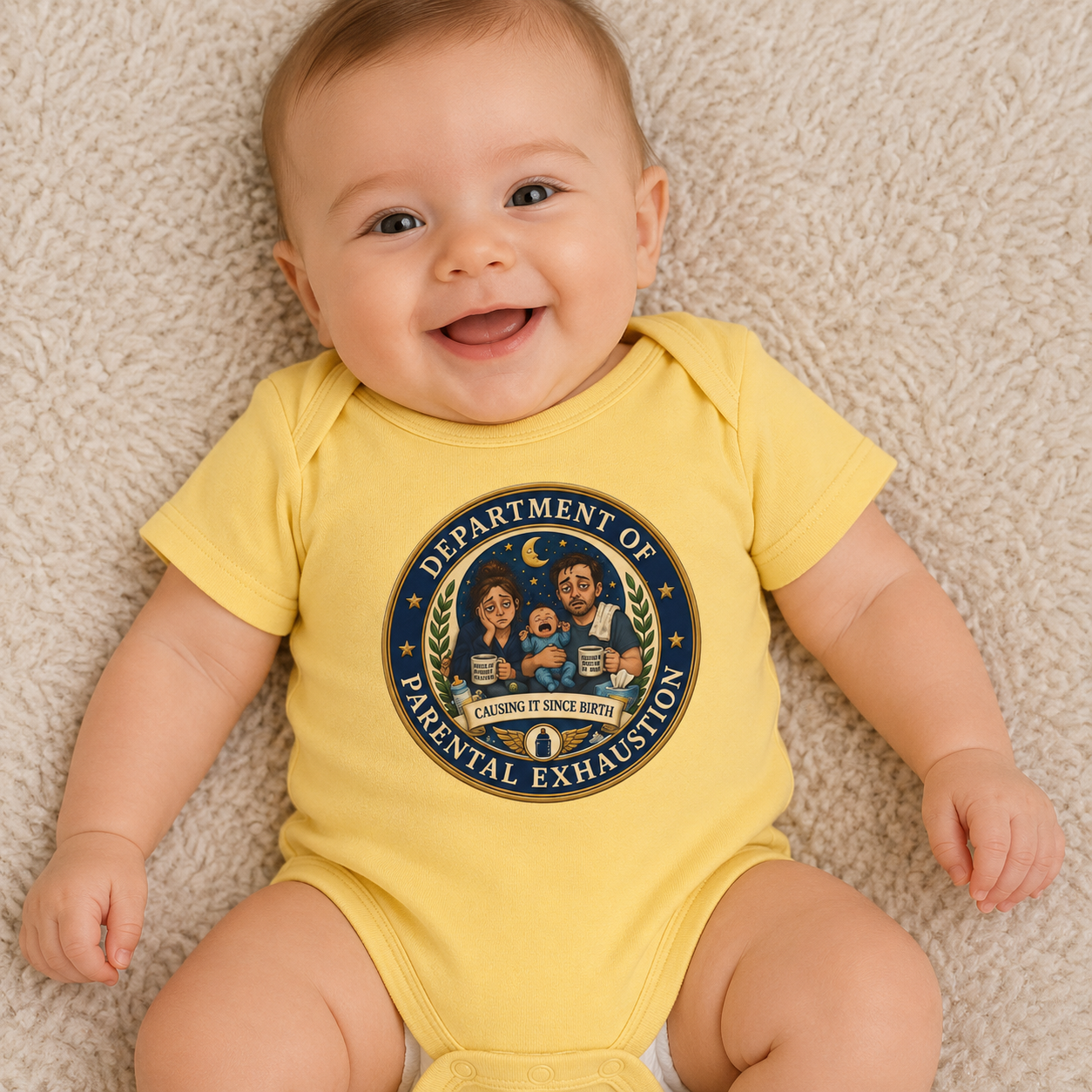 Department of Parental Exhaustion Infant Bodysuit