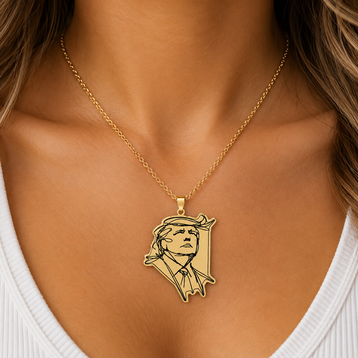 Swoop Energy Necklace | Outline Political Pendant