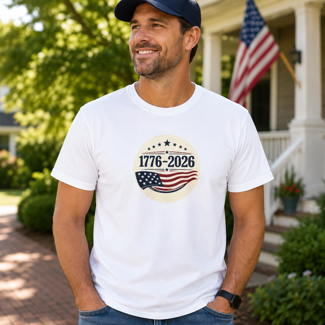 1776–2026 Patriotic T-Shirt | Vintage Americana USA Anniversary Tee