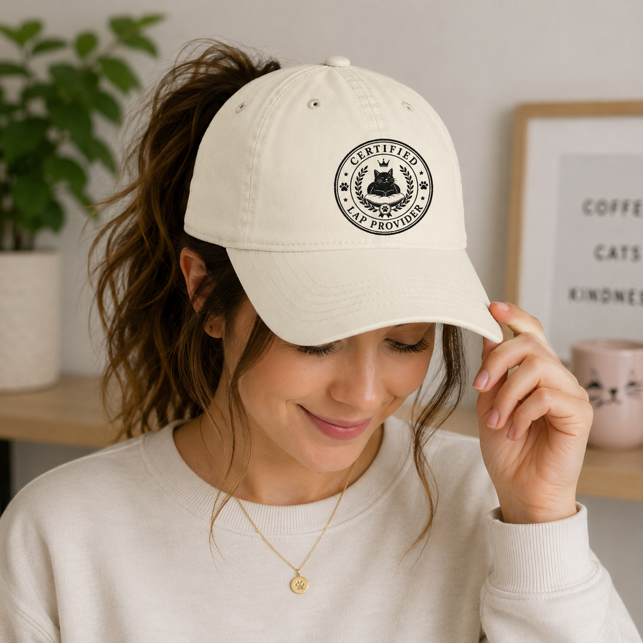 Certified Lap Provider Women's Ponytail Hat | Funny Cat Lover Cap