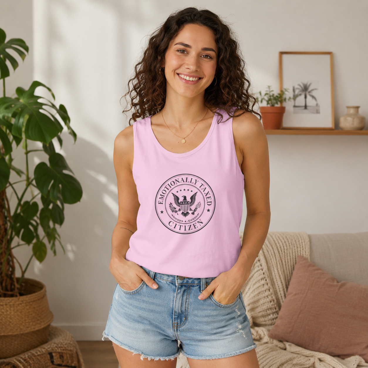 Emotionally Taxed Citizen Garment-Dyed Tank Top | Vintage Parody Cotton Tank