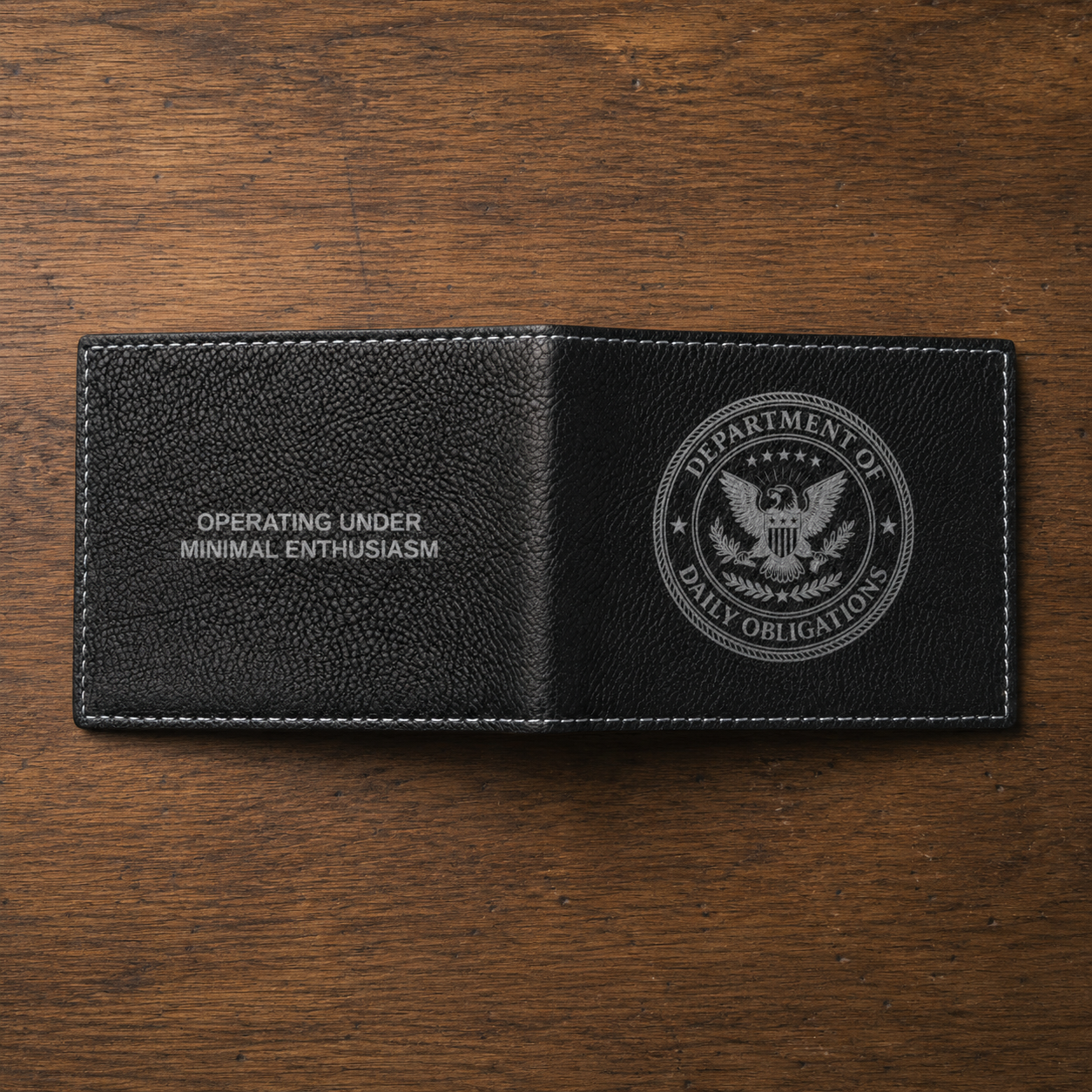 Department of Daily Obligations RFID Wallet | Operating Under Minimal Enthusiasm Bifold Wallet