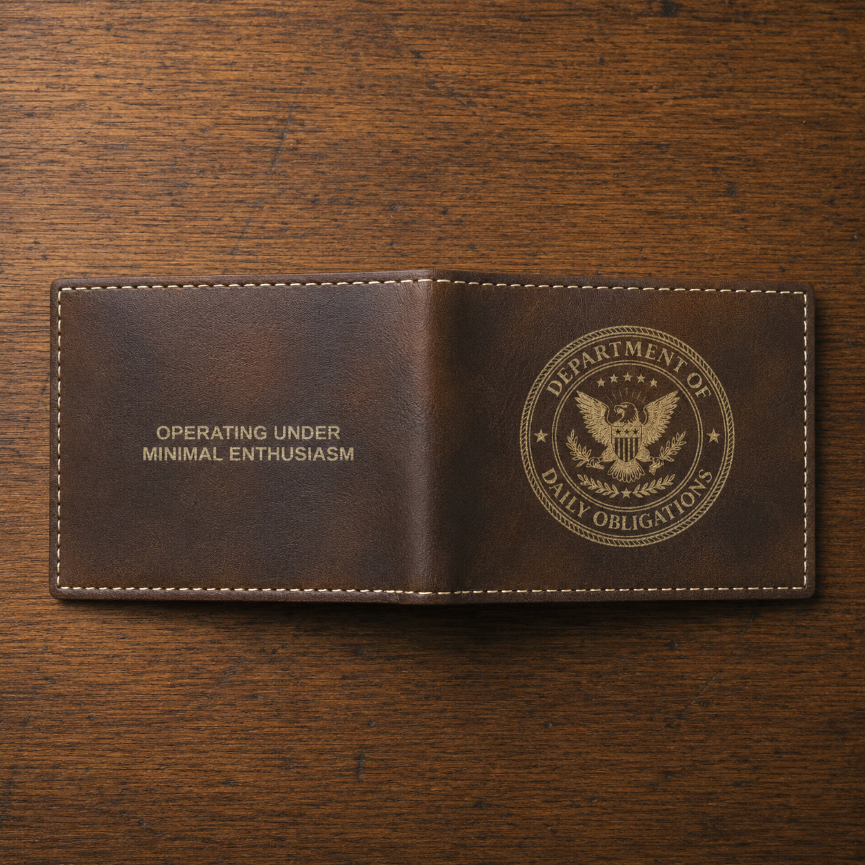 Department of Daily Obligations RFID Wallet | Operating Under Minimal Enthusiasm Bifold Wallet