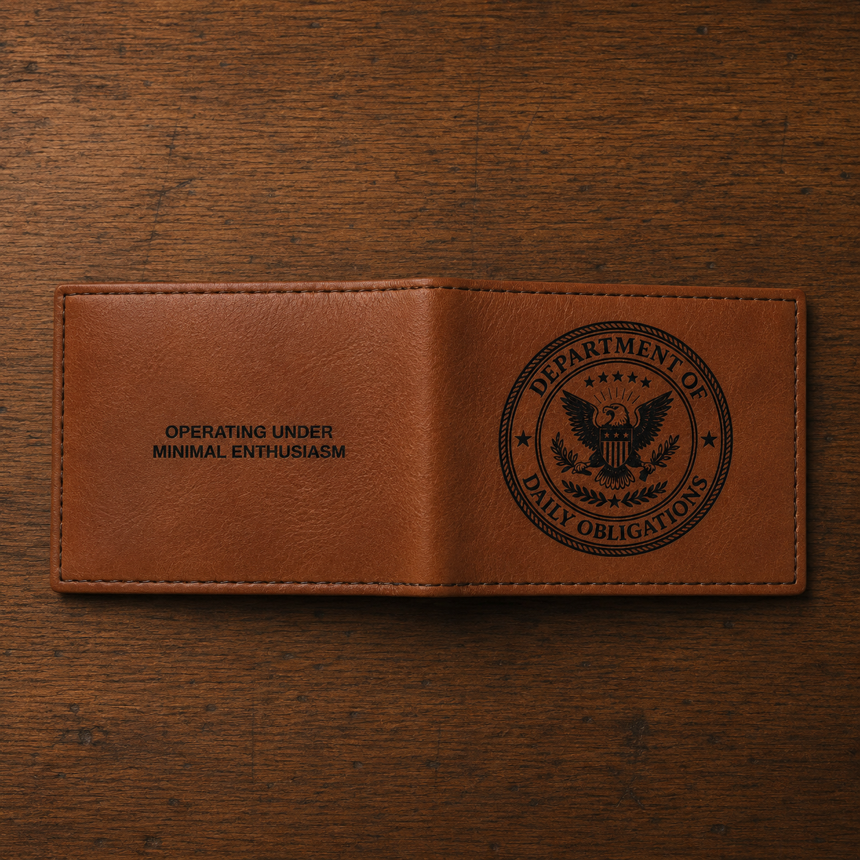 Department of Daily Obligations RFID Wallet | Operating Under Minimal Enthusiasm Bifold Wallet