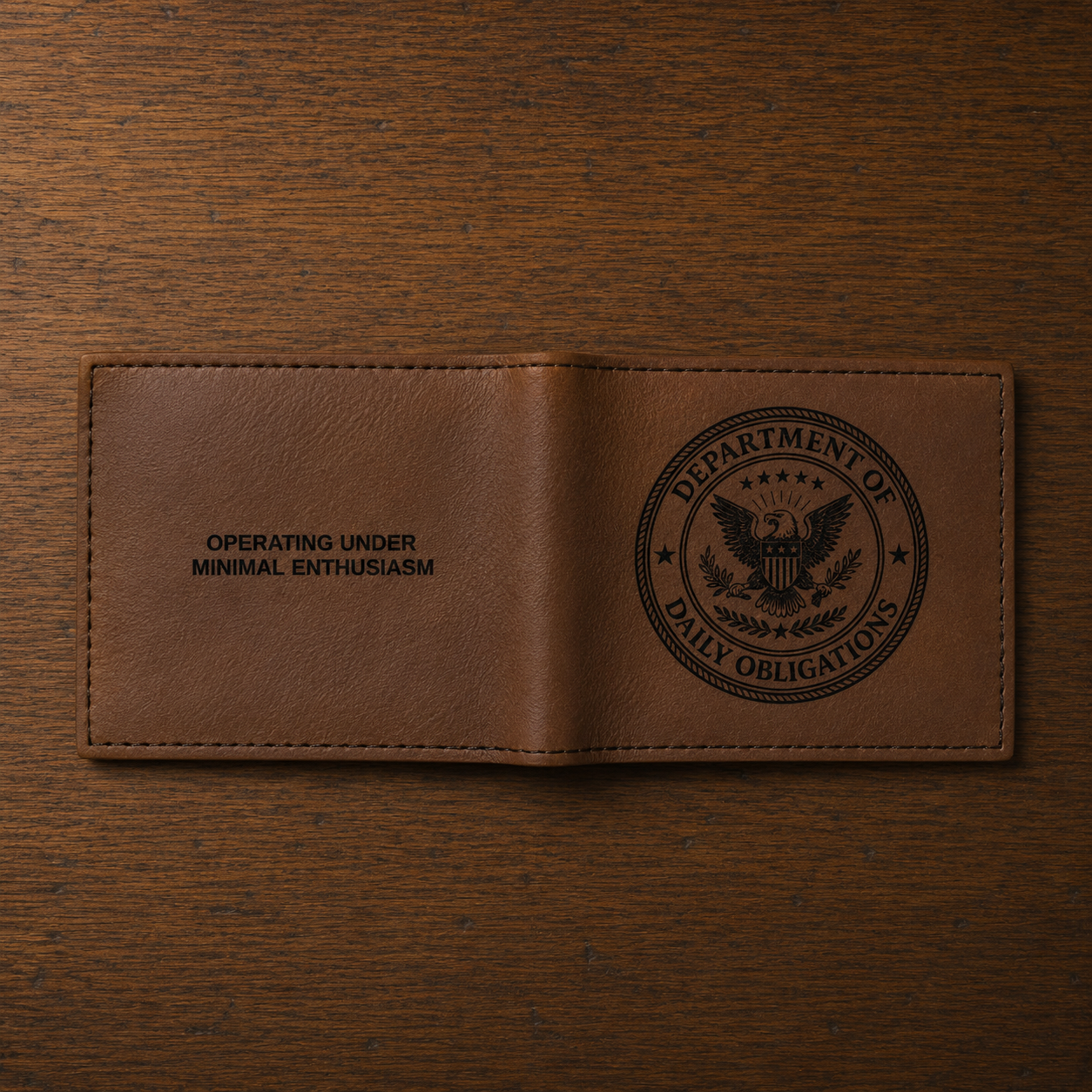 Department of Daily Obligations RFID Wallet | Operating Under Minimal Enthusiasm Bifold Wallet