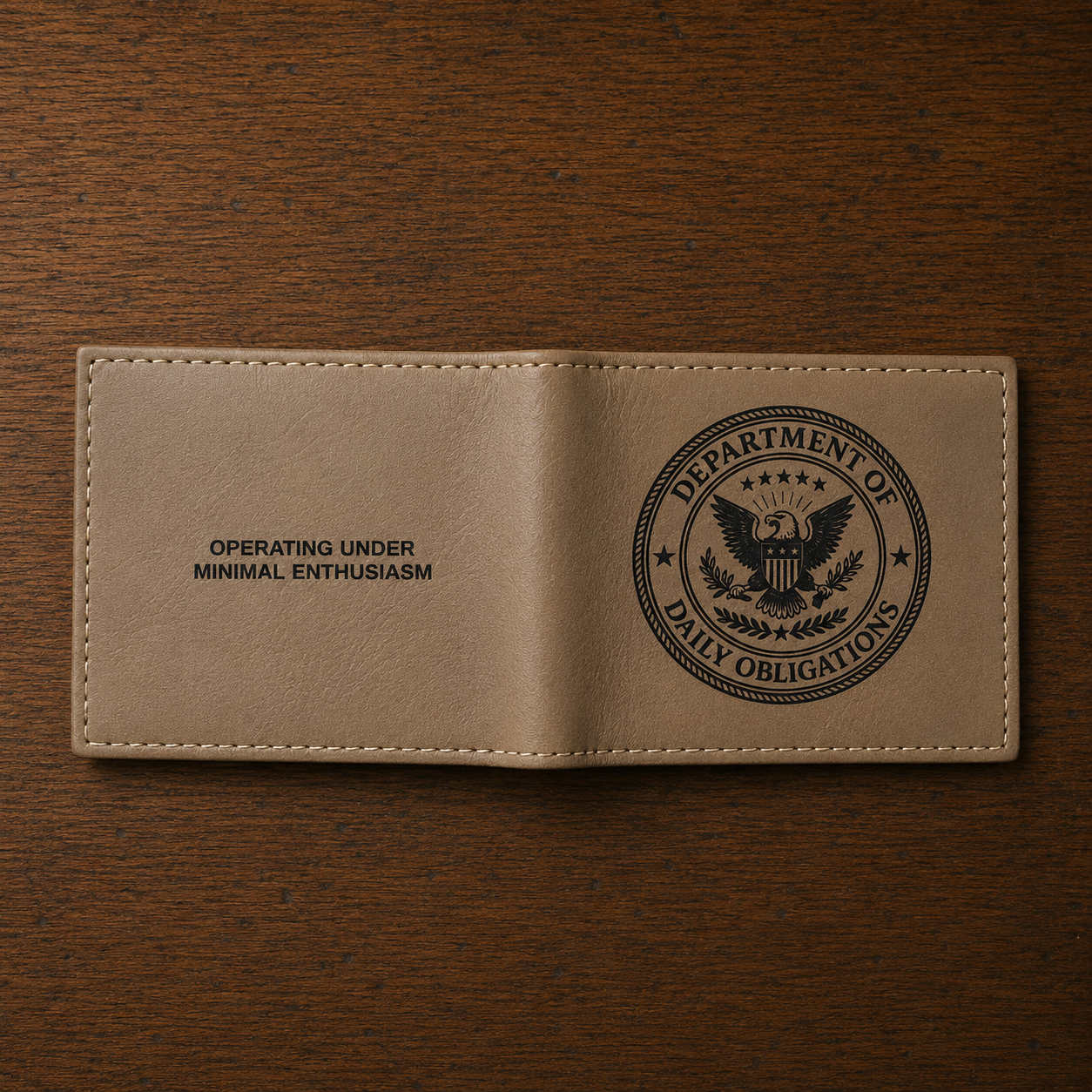 Department of Daily Obligations RFID Wallet | Operating Under Minimal Enthusiasm Bifold Wallet
