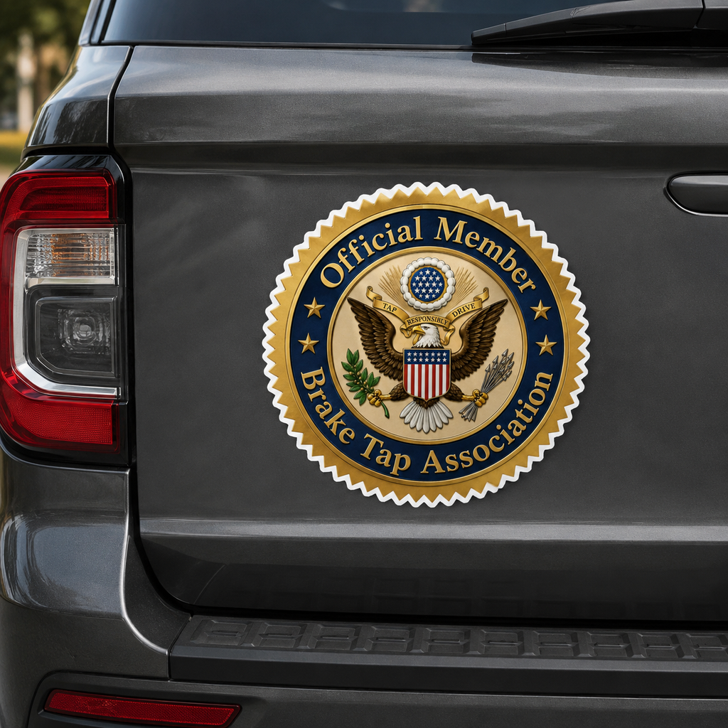 Official Member, Brake Tap Association Bumper Magnet | Funny Driver Badge Magnet