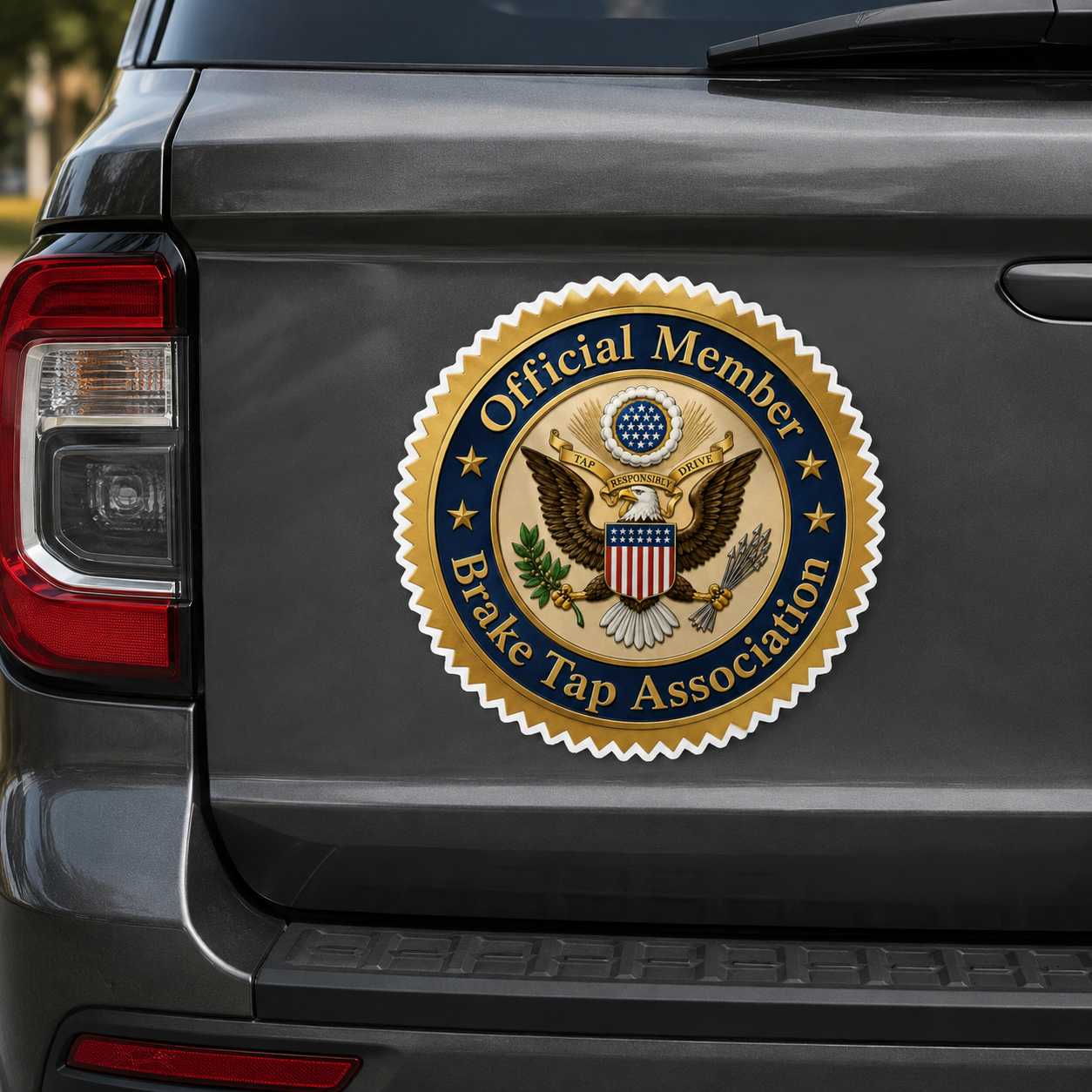 Official Member, Brake Tap Association Bumper Magnet | Funny Driver Badge Magnet