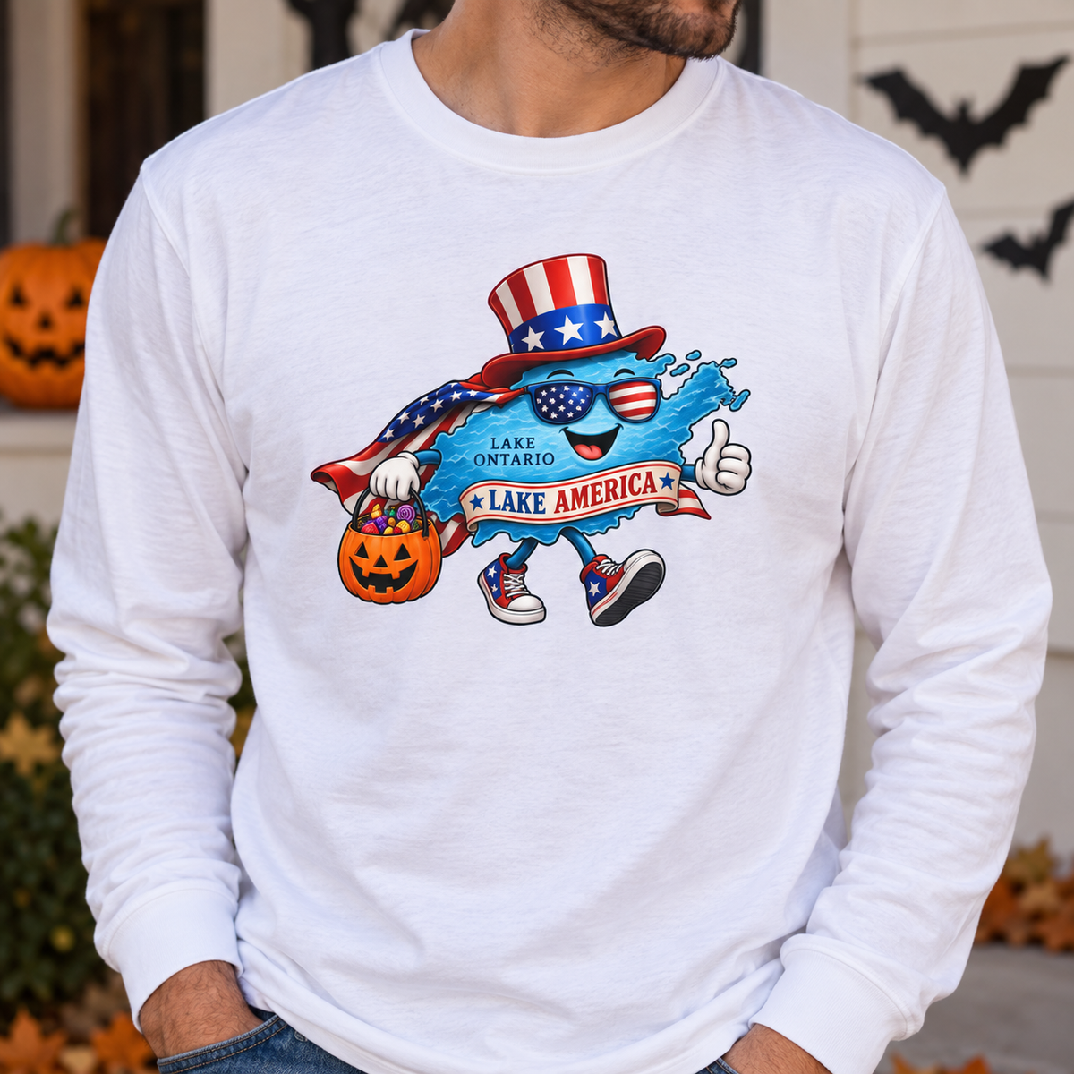 Lake Ontario Dressed as Lake America Halloween Unisex Long Sleeve Tee