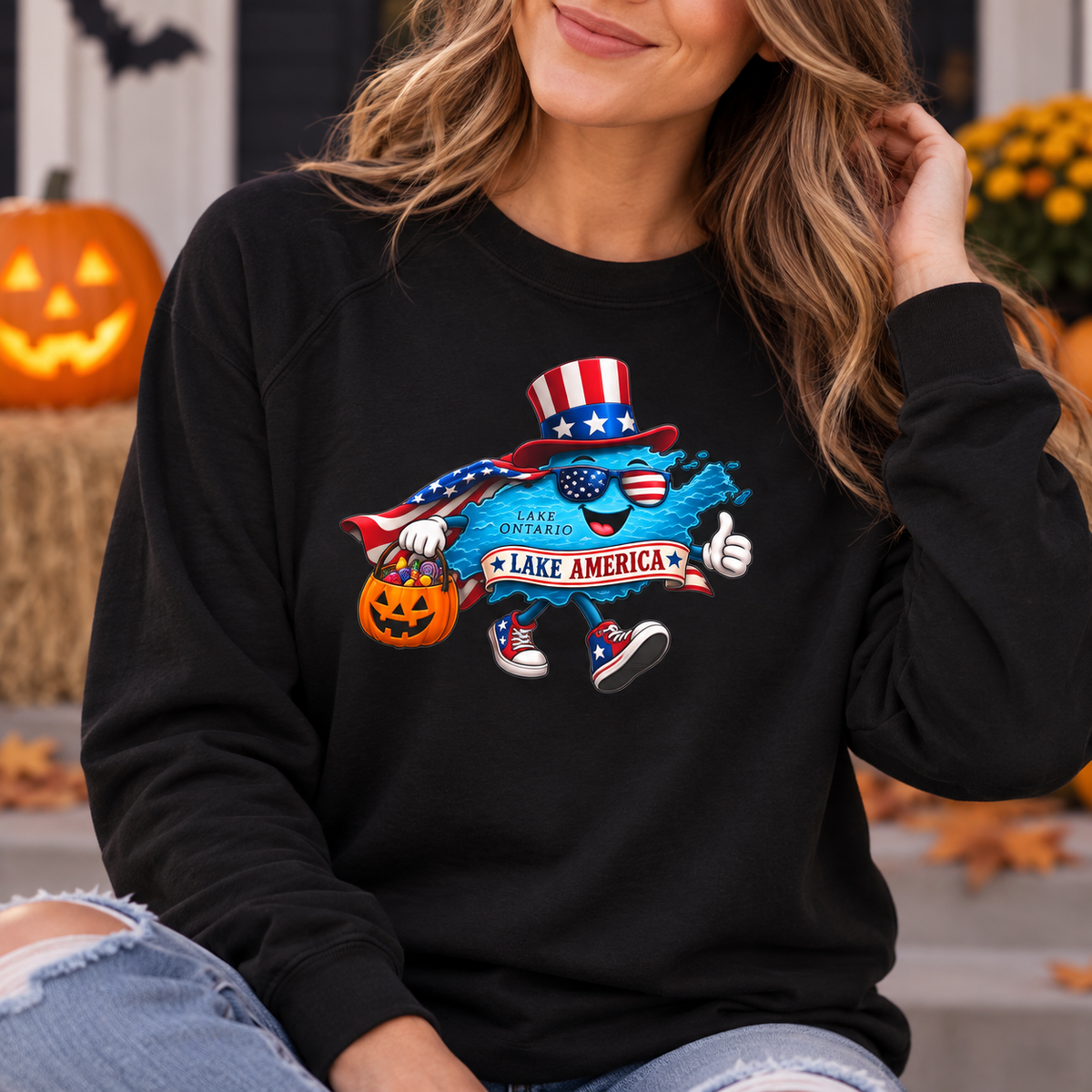 Lake Ontario Dressed as Lake America Halloween Unisex Long Sleeve Tee