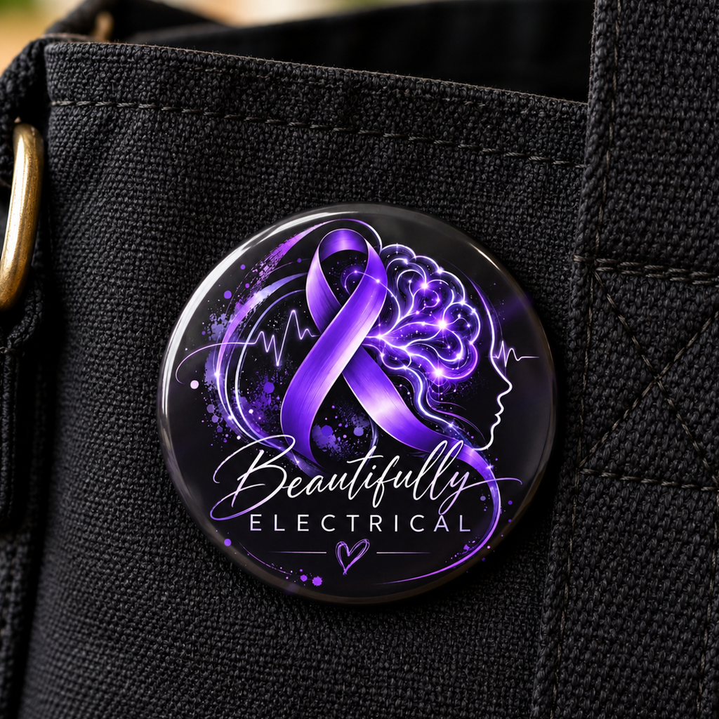 Beautifully Electrical Epilepsy Awareness Pinback Button