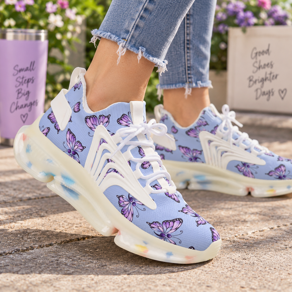 Women’s Semicolon Butterfly Sneakers | Suicide Awareness Shoes
