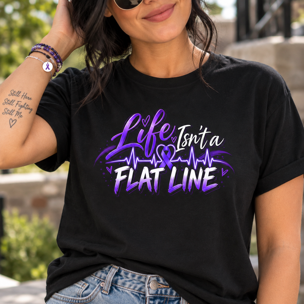 Life Isn’t a Flat Line Epilepsy Awareness Garment-Dyed T-Shirt
