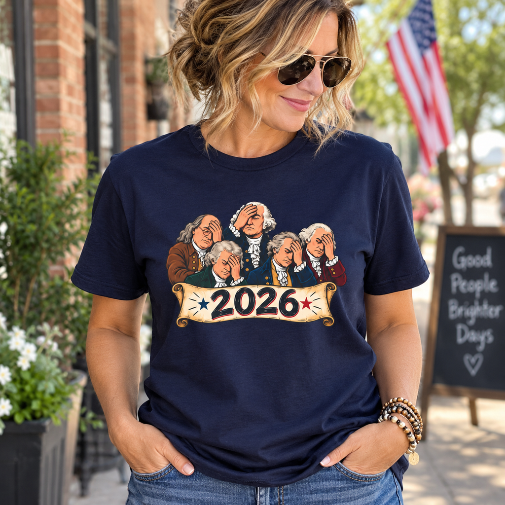 Founding Fathers Facepalm 2026 T-Shirt | America, We Need to Talk Tee