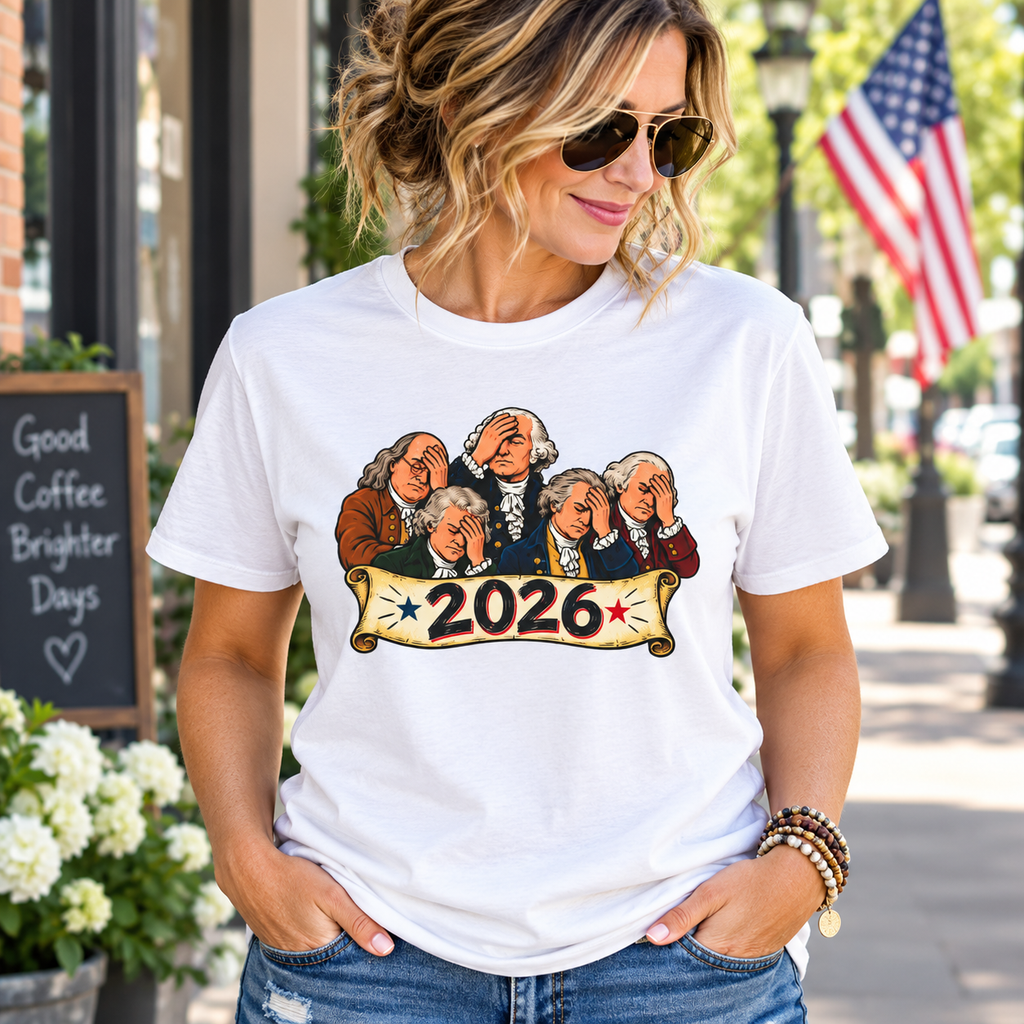Founding Fathers Facepalm 2026 T-Shirt | America, We Need to Talk Tee