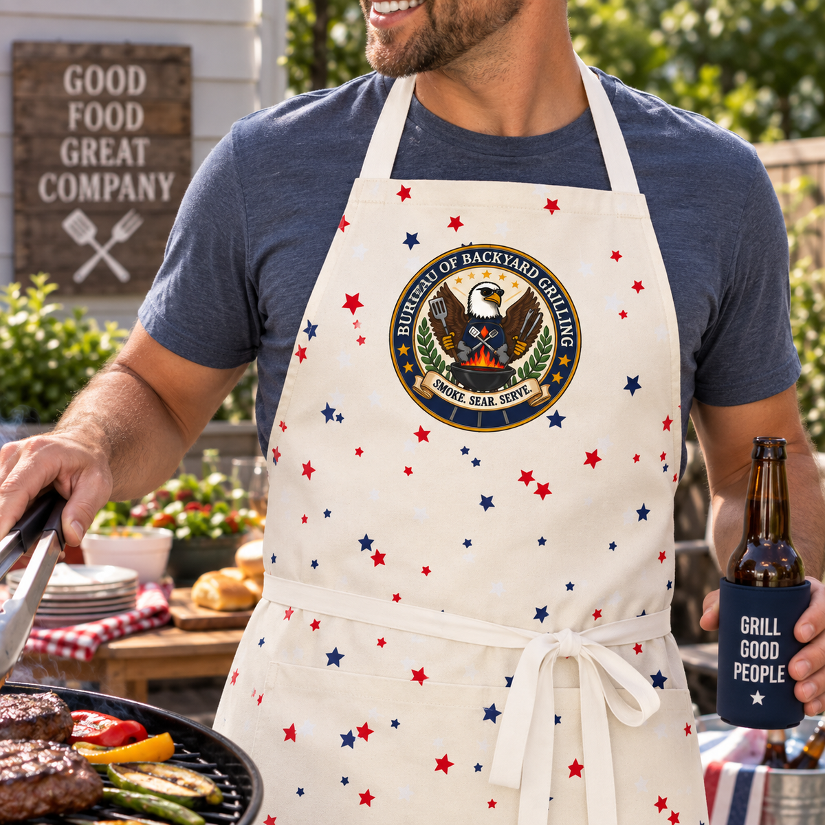 Bureau of Backyard Grilling Patriotic Apron