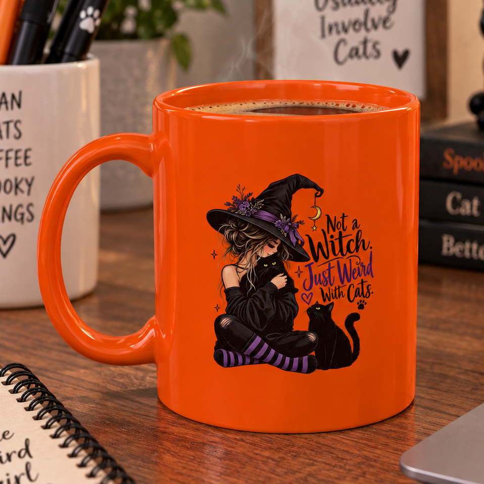 Not a Witch, Just Weird With Cats Halloween Coffee Mug