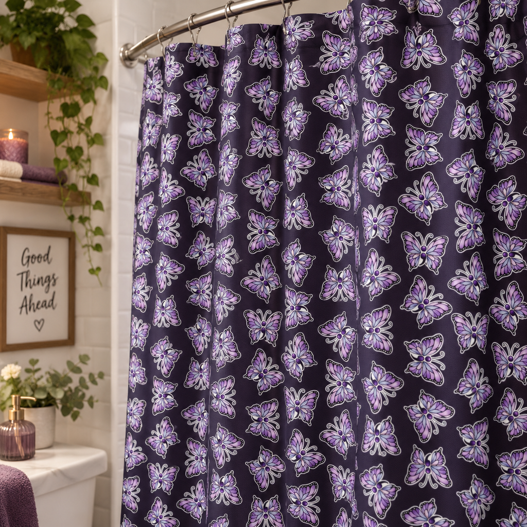 Semicolon Butterfly Suicide Awareness Shower Curtain