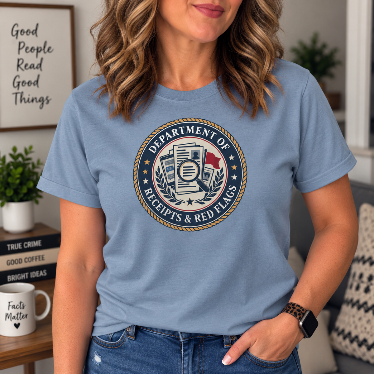 Department of Receipts & Red Flags T-Shirt | True Crime Faux Agency Tee