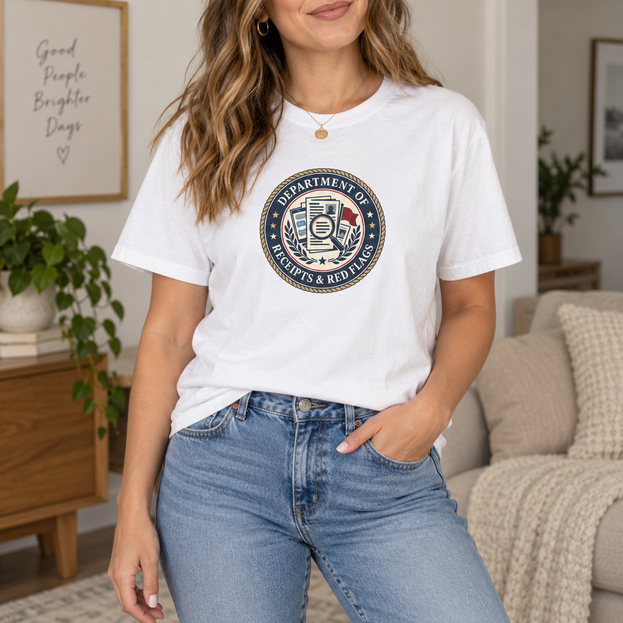 Department of Receipts & Red Flags T-Shirt | True Crime Faux Agency Tee