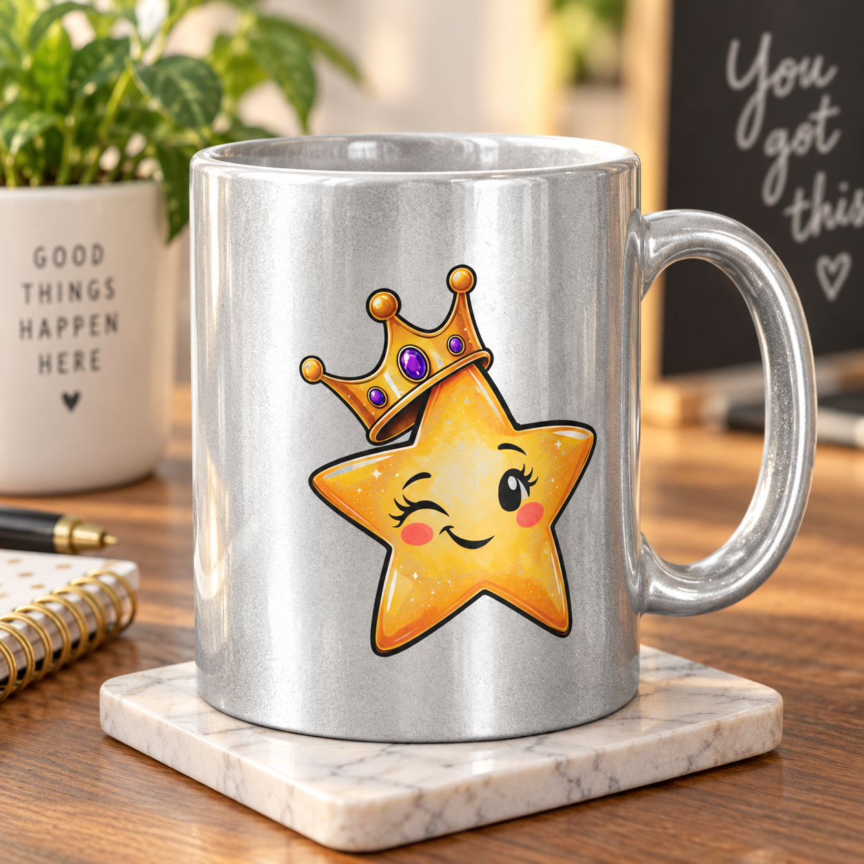Main Character Energy Metallic Coffee Mug | Gold or Silver 11 oz Mug