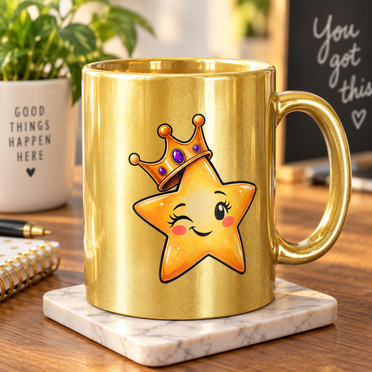 Main Character Energy Metallic Coffee Mug | Gold or Silver 11 oz Mug